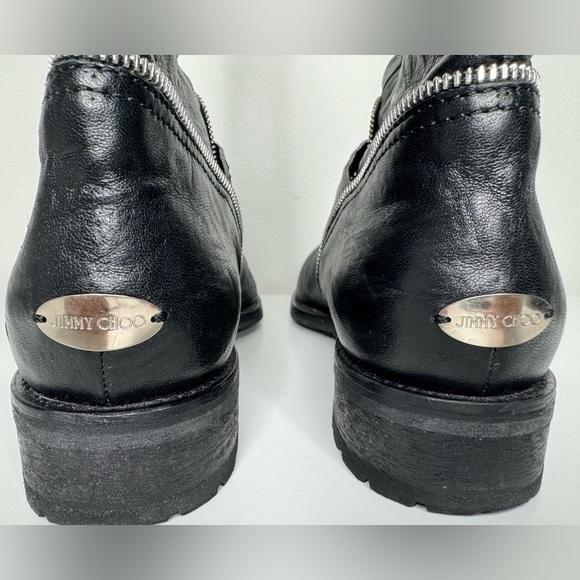 Jimmy Choo Dakar Crinkled Leather Mid Calf Boots -Luxury and Style in Every Step - Picture 4 of 10